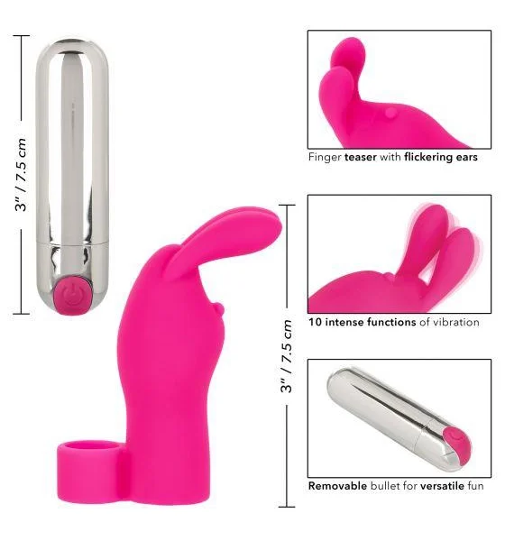 Rechargeable Silicone Bunny Finger Vibrator