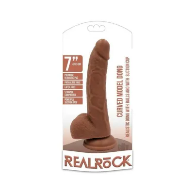 Realrock Curved Dildo W balls 7 Tan