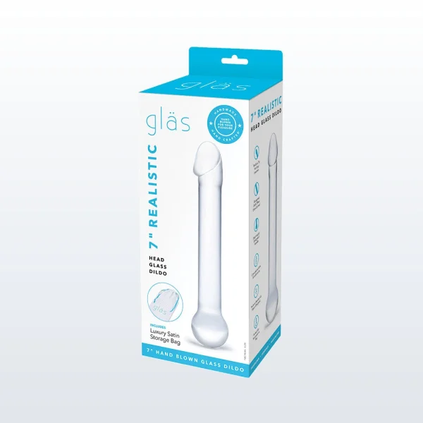 Gläs Realistic Head Glass Dildo - Clear