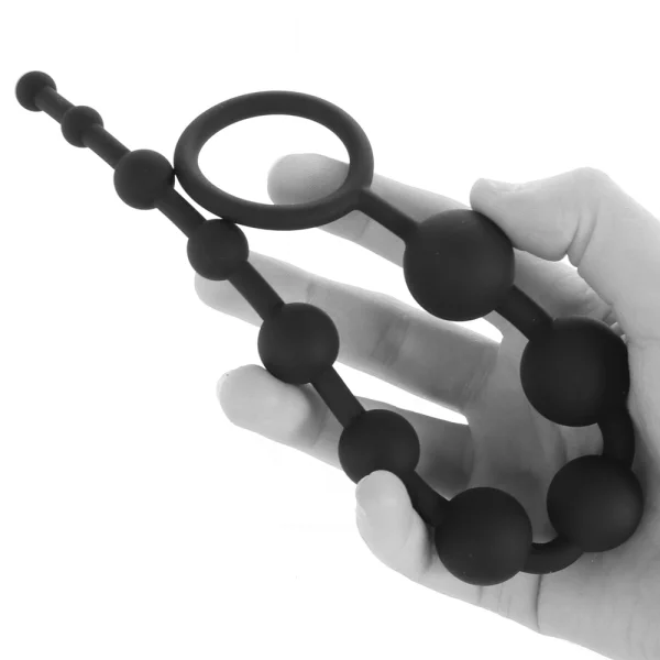 Anal Adventures Platinum Silicone 10 Anal Beads By Blush - Black