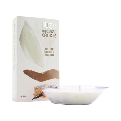 Fuzu Massage Candle Warm Vanilla Sugar White 4 Oz