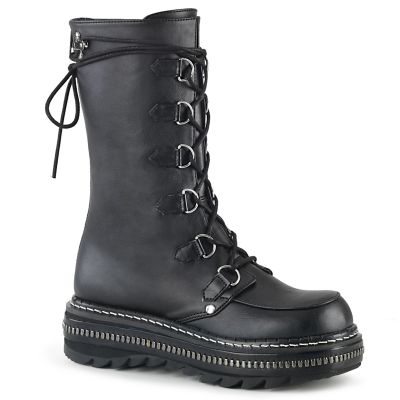 1 1 4 inches PF Lace Up Mid Calf Boot Back Zip