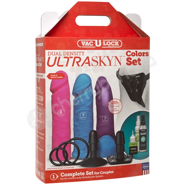 Vac-u-lock Dual Density Ultraskyn Colours Strap-on Set