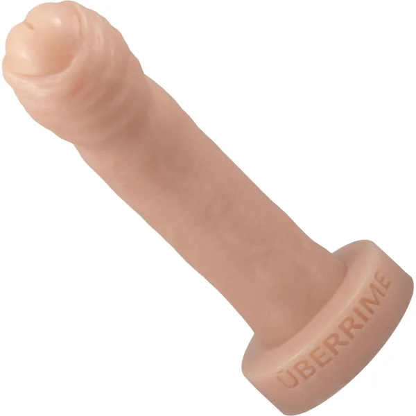 The Reservo Uncut 6.75" Silicone Uncircumcised Dual Density Realistic Dildo By Uberrime - Vanilla