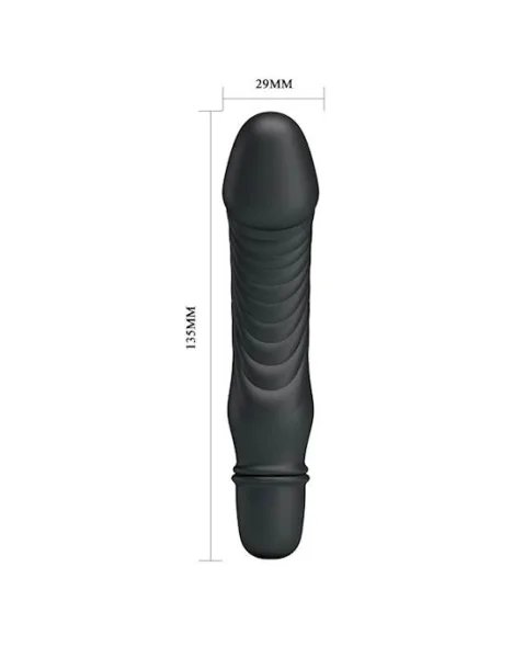 Stev Vibrating Dildo - 5.3 Inch - Black
