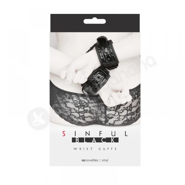 Sinful Black Wrist Cuffs