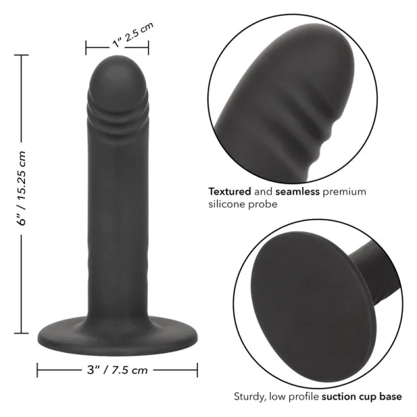 Boundless 6" Ridged Silicone Suction Cup Dildo By CalExotics - Black