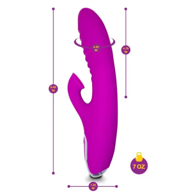 Frenzy Rabbit Vibe With Clitoral Suction Berry