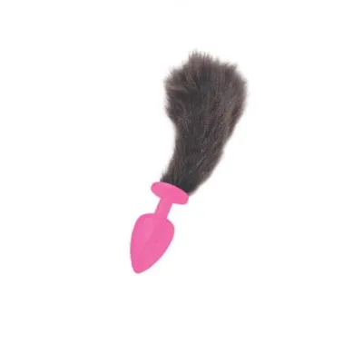 Luna Small Pink Plug with Short Black Tail