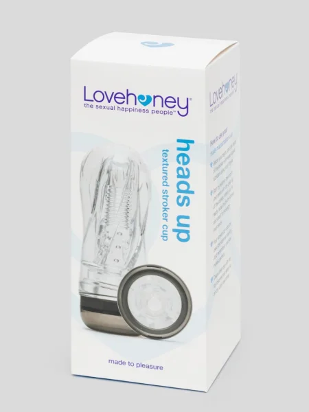 Lovehoney Heads Up Clear Textured Stroker Cup