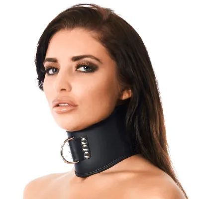 Leather Collar With Padlock S M