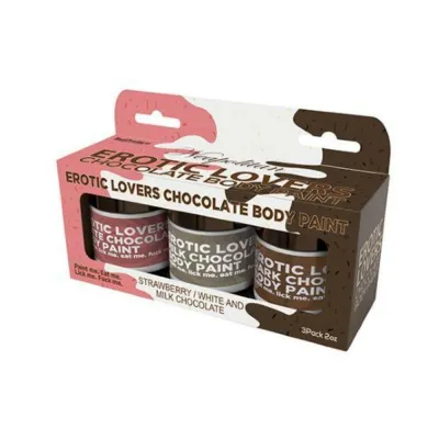 Erotic Chocolate Body Paints White milk Chocolate strawberry 3 Pack