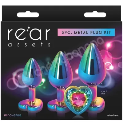 Rear Assets Rainbow Metal With Heart Gem Anal Trainer Kit