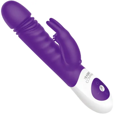 Sonic Rabbit Thrusting Silicone Dual Stimulation Vibrator By The Rabbit Company Purple