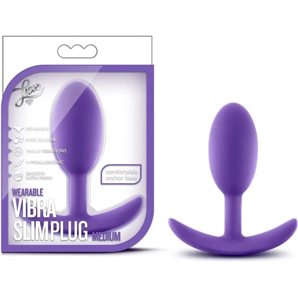 Luxe Wearable Vibra Slim Plug Medium Purple