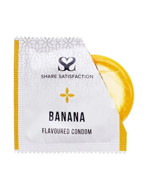 Share Satisfaction Banana Flavoured Condoms - 12 Pack - Banana