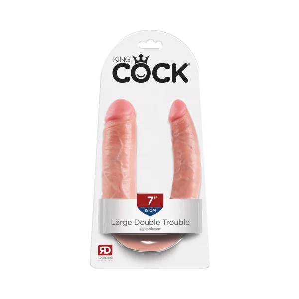 U Shaped Large Double Trouble Dildo - Beige — image 4 of 9