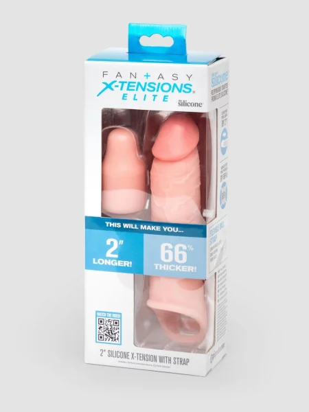 Fantasy X-Tensions 2 Extra Inch Silicone Penis Extender with Strap