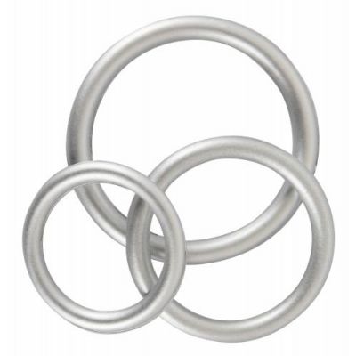 Silicone Cock Ring Set Metallic