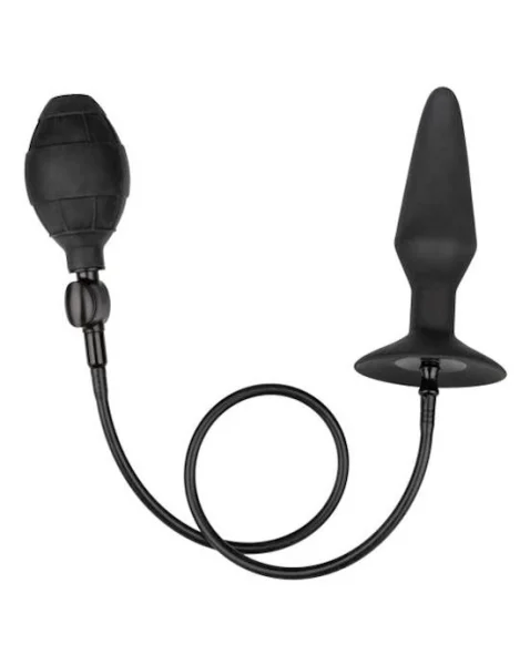 Silicone Inflatable Butt Plug - Black - 5 Inch