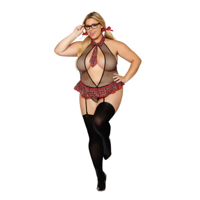 School Girl Fantasy Queen Size Black red