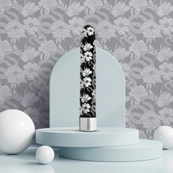 The Collection Eden Limited Edition Rechargeable Waterproof Slimline Vibrator By Blush - Black & White