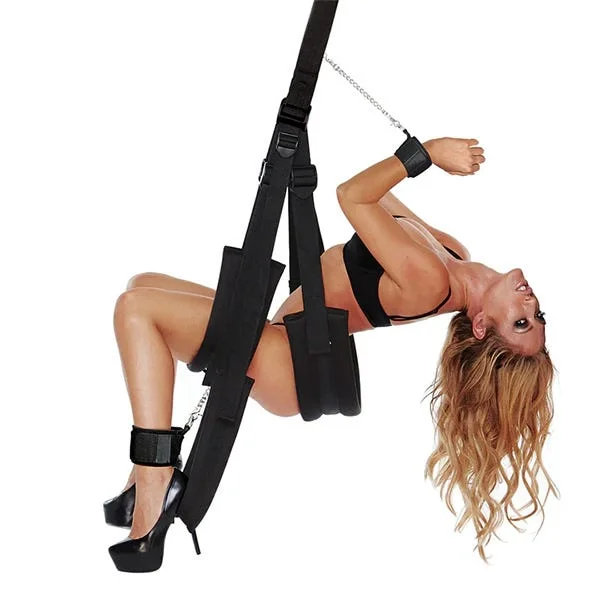 WhipSmart Fantasy Bondage Pleasure Swing with Wrist and Ankle Cuffs