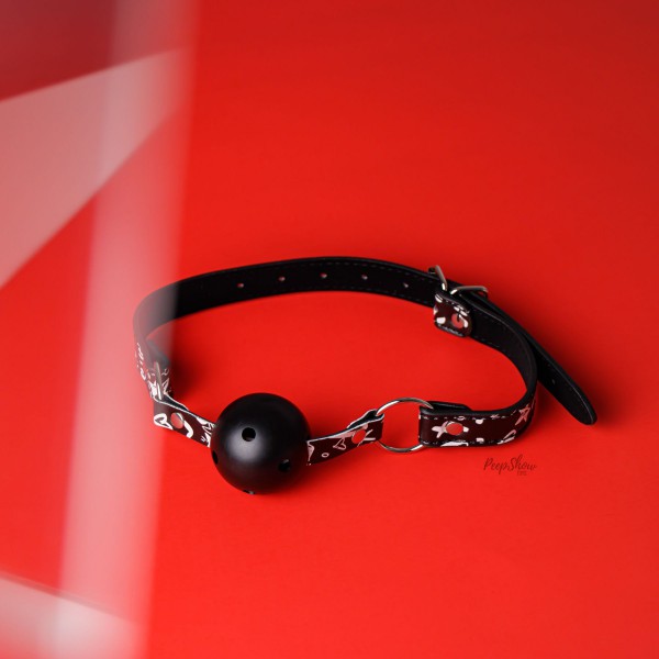 Breathable Ball Gag Love Street Art Fashion Black — image 4 of 15