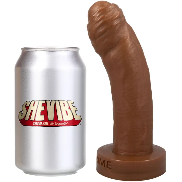 The Reservo Uncut 6.75" Silicone Uncircumcised Dual Density Realistic Dildo By Uberrime - Chocolate