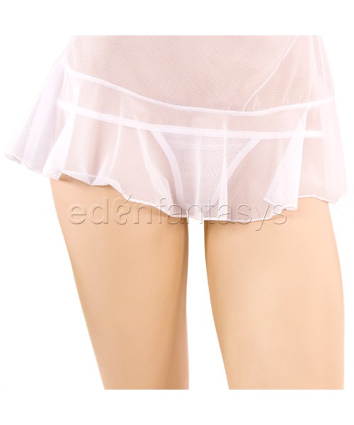 Bustless beaded babydoll set