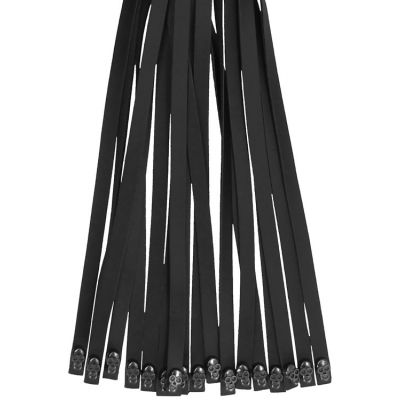 OUCH 23 4 Faux Leather Whip with Metal Skulls