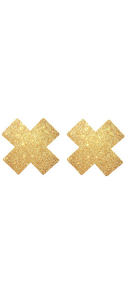 Gold Glitter Cross Nipple cover- 1 pair