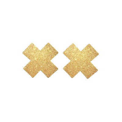 Gold Glitter Cross Nipple cover 1 pair