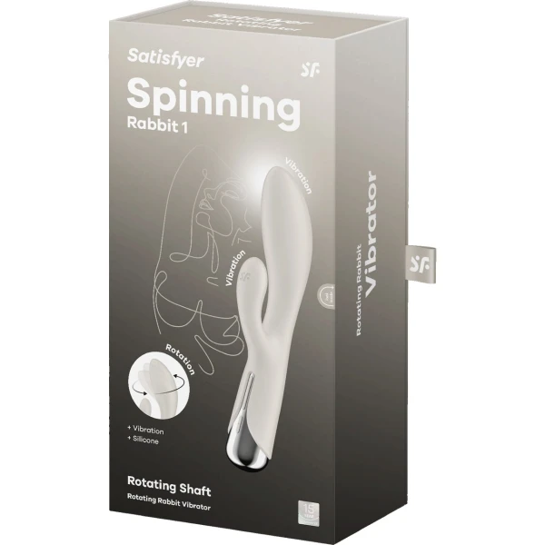 Satisfyer Spinning Rabbit 1 Rechargeable Waterproof Silicone Dual Stimulation Vibrator - Beige