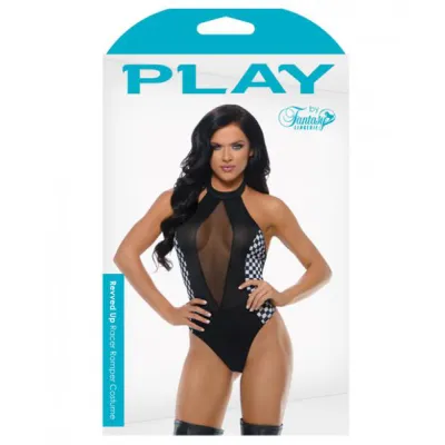 Revved Up Racer Romper Costume Black White L XL