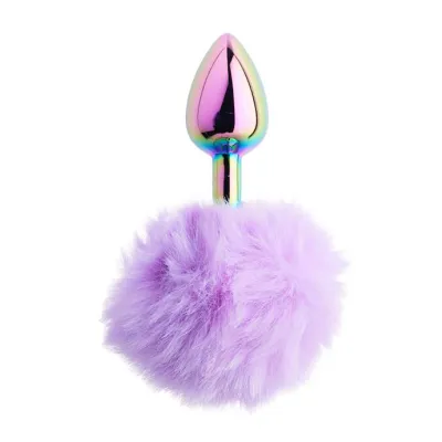 Kinki Rainbow Rabbit Tail Plug 5 9 Inch Light Purple Small
