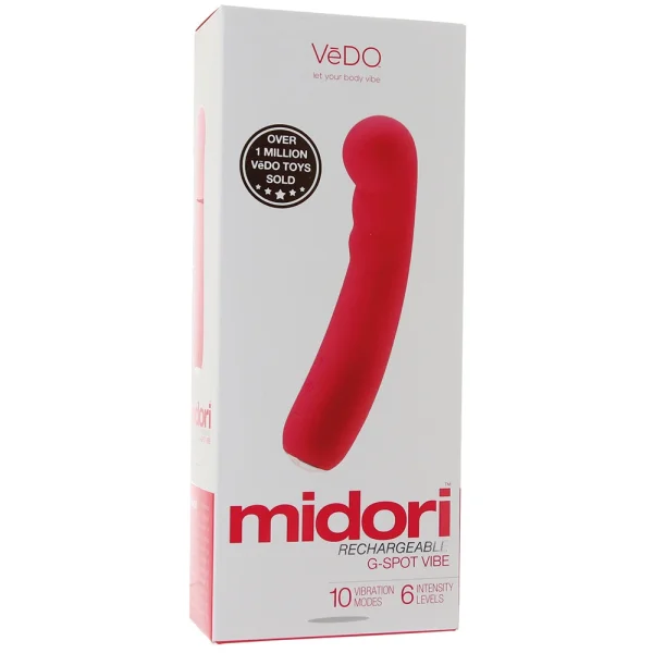 Midori Rechargeable Waterproof Silicone G-Spot Vibrator by VeDO - Foxy Pink