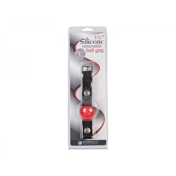 Removable Silicone Ball Gag 1.5 Inch - Red