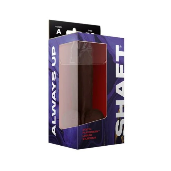 Shaft Model A Liquid Silicone Dong With Balls 7.5 In. Mahogany