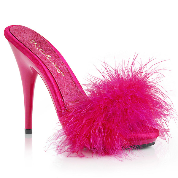 5 inches Heel, 3/8 inches PF Marabou Slide Sandal — image 13 of 16