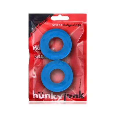 Oxballs Stiffy 2 pack Bulge Cockrings Silicone Tpr Teal Ice