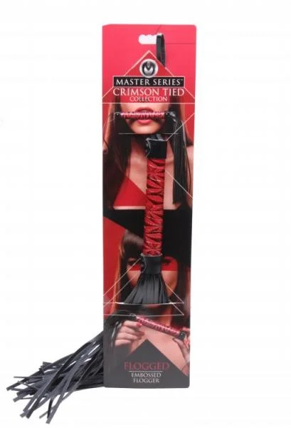 Crimson Tied Embossed Flogger Red
