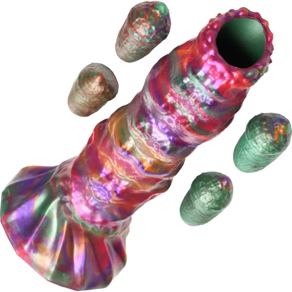 Larva 9" Ovipositor Silicone Suction Cup Dildo With Eggs By Creature Cocks