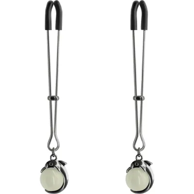Bound Adjustable G1 Glow In The Dark Nipple Clamps by NS Novelties Gunmetal