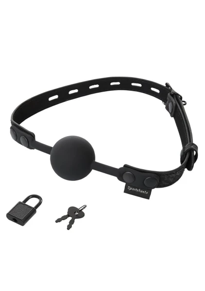 Sincerely Lace Silicone Locking Ball Gag by Sportsheets