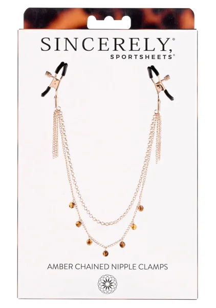 Amber Chain Nipple Clamps