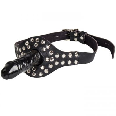 Torment Studded and Padlocked Dildo Mouth Gag 4 5 Inch