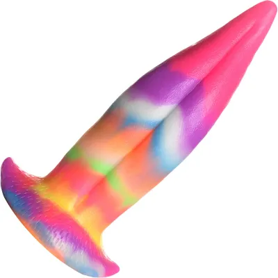 Unicorn Tongue Rainbow Glow In The Dark 7 4 Silicone Suction Cup Dildo By Creature Cocks