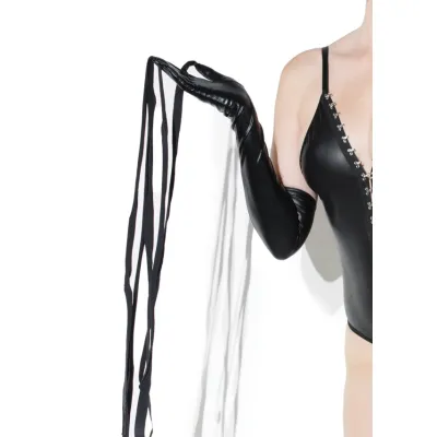 Wet Look Gloves W Whips