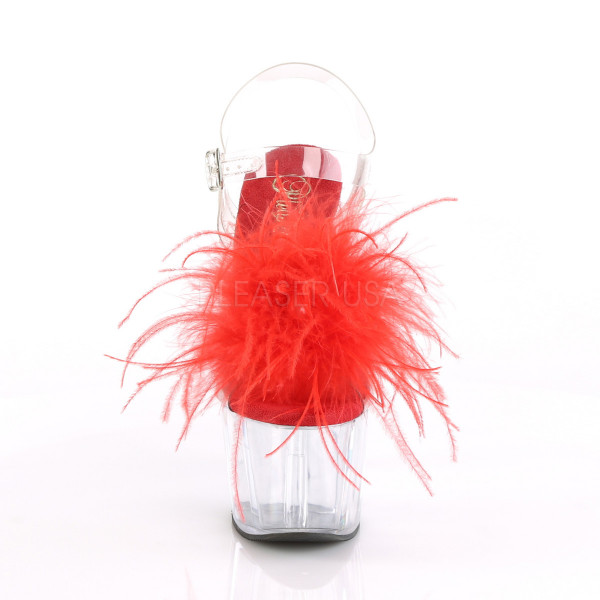 7 inches Heel, 2 3/4 inches PF Ankle Strap Sandal w/ Feather Pearl — image 6 of 12